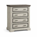 Cassettiera in Legno con 4 Cassetti Bianco e Grigio