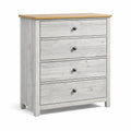 Cassettiera in legno con 4 cassetti grigio e rovere