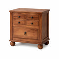 Comodino in Legno di Acacia con Cassetti Marrone