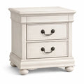 Comodino con 2 Cassetti in Legno Bianco