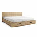 Letto in Legno MDF con Cassetti e Materasso in Schiuma