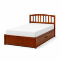 Letto Singolo in Legno Massiccio Marrone con Cassetto