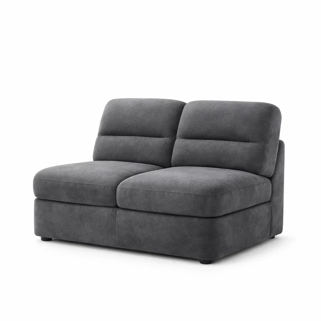 Divano 2 Posti in Tessuto Grigio 150x90x85 cm