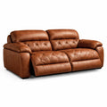 Divano reclinabile in pelle marrone 210x95x100 cm