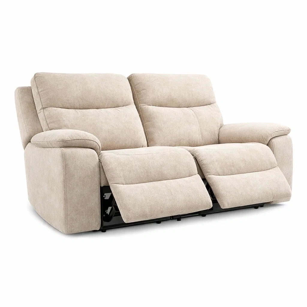 Divano reclinabile a 2 posti in tessuto beige