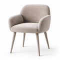 Sedia in Microfibra con Gambe in Legno Beige