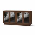 Credenza in Legno con Ante in Vetro Marrone