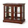 Credenza in legno con ante in vetro temperato